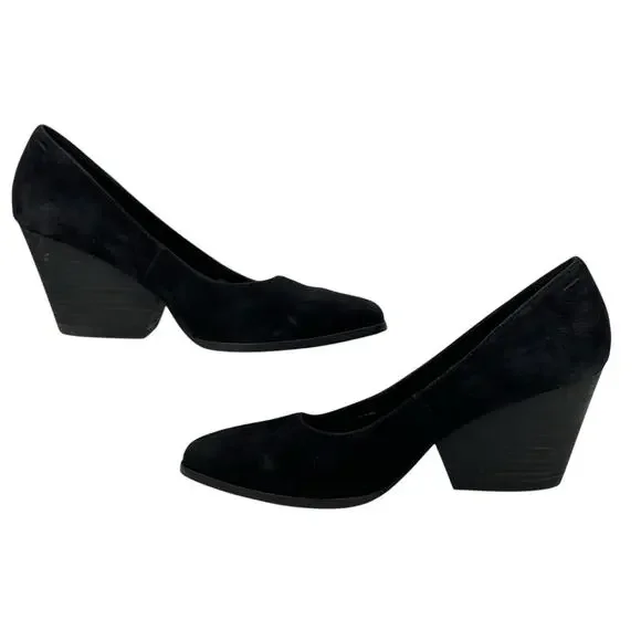 Eileen Fisher Hawk Suede Pump Heel SZ 8.5 Women’s Black Chic Comfort Soft Office - Picture 4 of 9